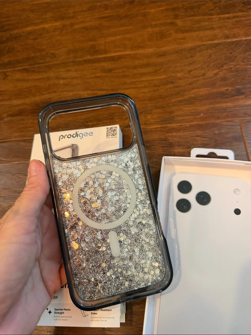 PopStar Glitter MagSafe Case for iPhone 17 Pro Max - Silver Sparkle